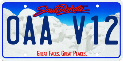 SD license plate 0AAV12