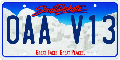 SD license plate 0AAV13