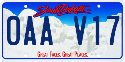 SD license plate 0AAV17