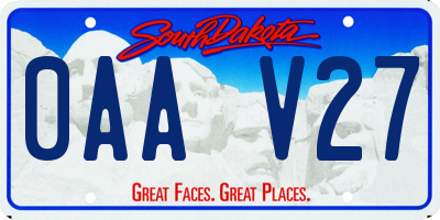 SD license plate 0AAV27