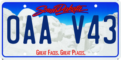 SD license plate 0AAV43