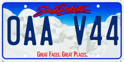 SD license plate 0AAV44