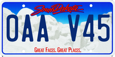 SD license plate 0AAV45