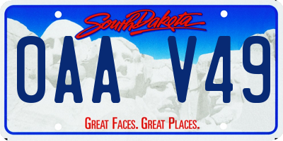 SD license plate 0AAV49