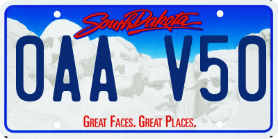 SD license plate 0AAV50