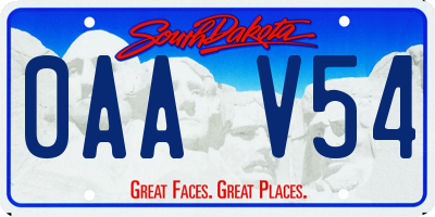 SD license plate 0AAV54