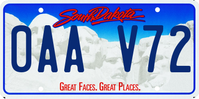 SD license plate 0AAV72