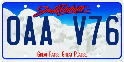 SD license plate 0AAV76