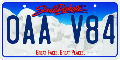 SD license plate 0AAV84