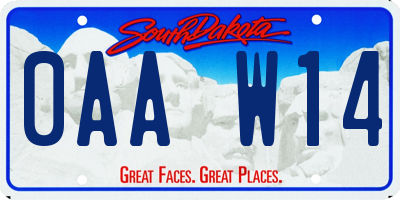 SD license plate 0AAW14