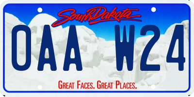 SD license plate 0AAW24