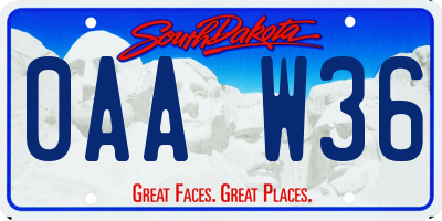 SD license plate 0AAW36