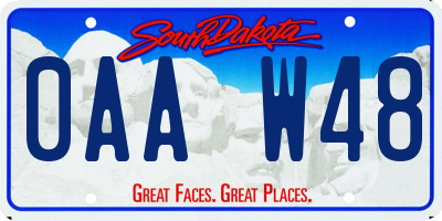 SD license plate 0AAW48