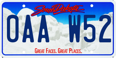 SD license plate 0AAW52