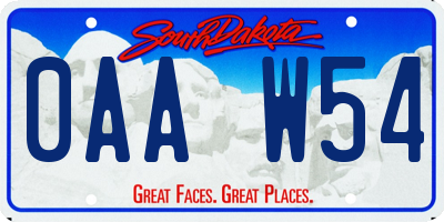 SD license plate 0AAW54