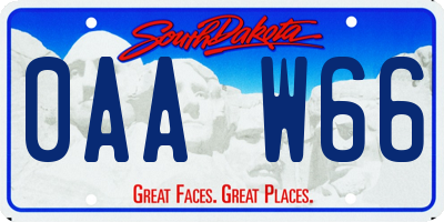 SD license plate 0AAW66