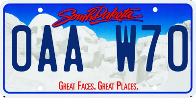 SD license plate 0AAW70