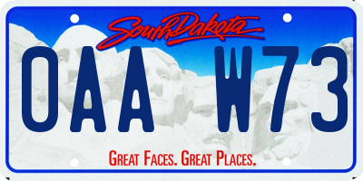 SD license plate 0AAW73