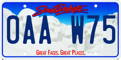 SD license plate 0AAW75