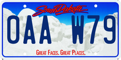 SD license plate 0AAW79