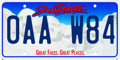 SD license plate 0AAW84