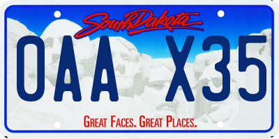 SD license plate 0AAX35