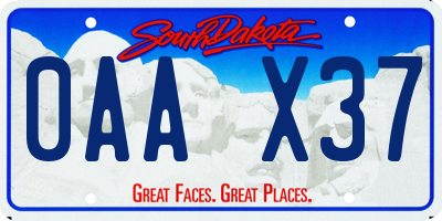SD license plate 0AAX37