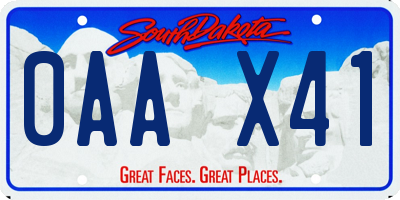 SD license plate 0AAX41