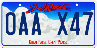 SD license plate 0AAX47