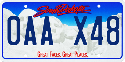 SD license plate 0AAX48