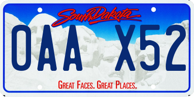 SD license plate 0AAX52