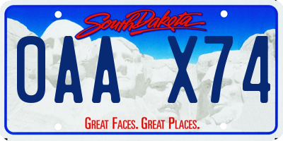 SD license plate 0AAX74