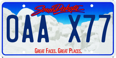 SD license plate 0AAX77