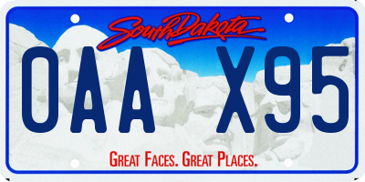 SD license plate 0AAX95