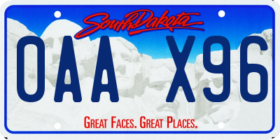 SD license plate 0AAX96
