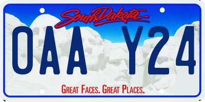 SD license plate 0AAY24