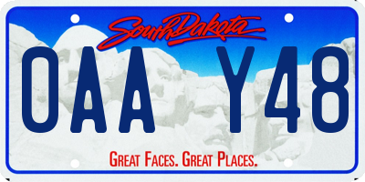 SD license plate 0AAY48