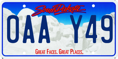 SD license plate 0AAY49