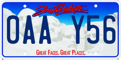 SD license plate 0AAY56