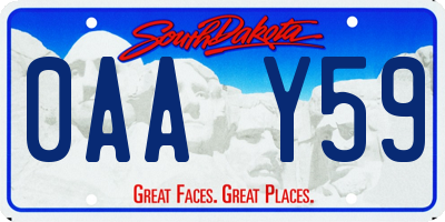 SD license plate 0AAY59