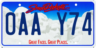 SD license plate 0AAY74