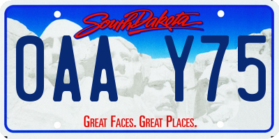 SD license plate 0AAY75