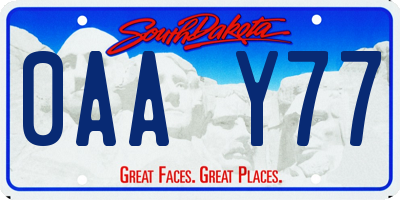 SD license plate 0AAY77