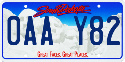 SD license plate 0AAY82