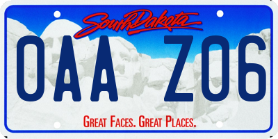 SD license plate 0AAZ06