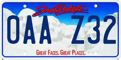 SD license plate 0AAZ32