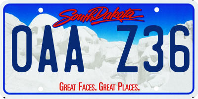 SD license plate 0AAZ36