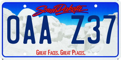 SD license plate 0AAZ37