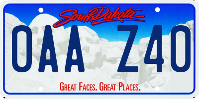 SD license plate 0AAZ40