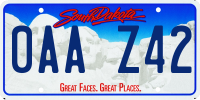 SD license plate 0AAZ42